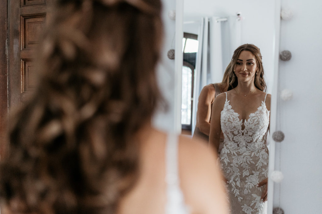 a woman in a white dress