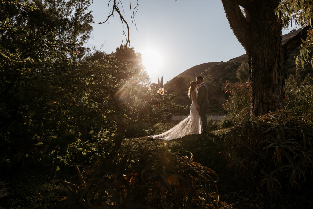 a man and woman in a wedding dress